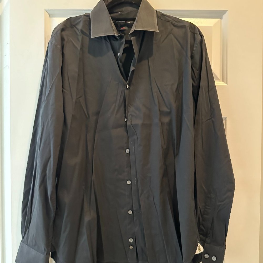 John Varvartos Slim Fit Black Button Shirt